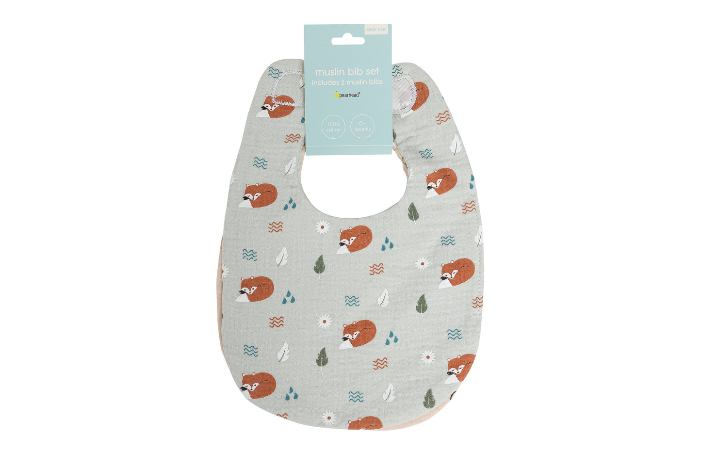 Woodland Muslin Cotton Bib Set, Set Of 2