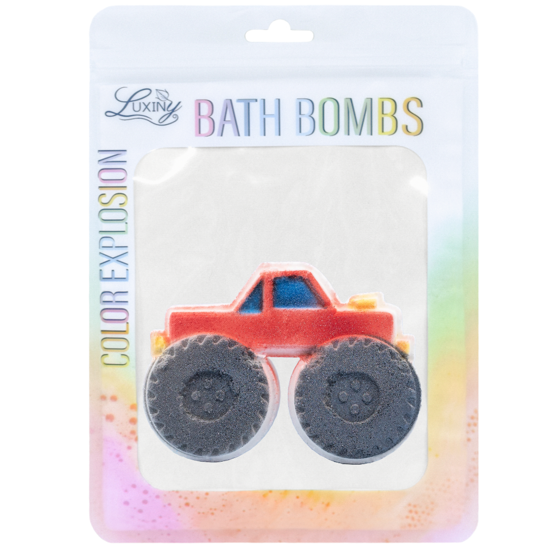 Bath Bomb | Hand Painted | Color Burst | Monster Truck
