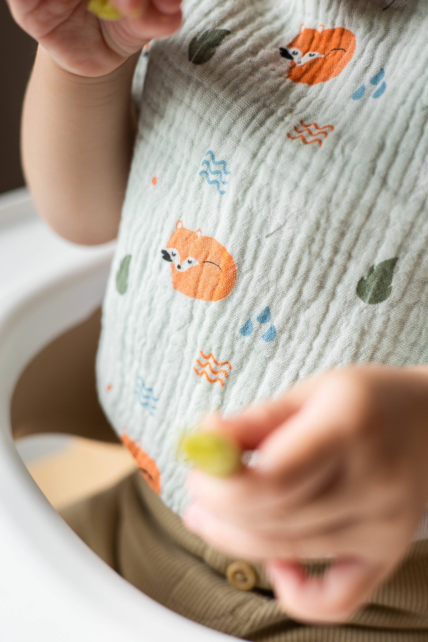 Woodland Muslin Cotton Bib Set, Set Of 2