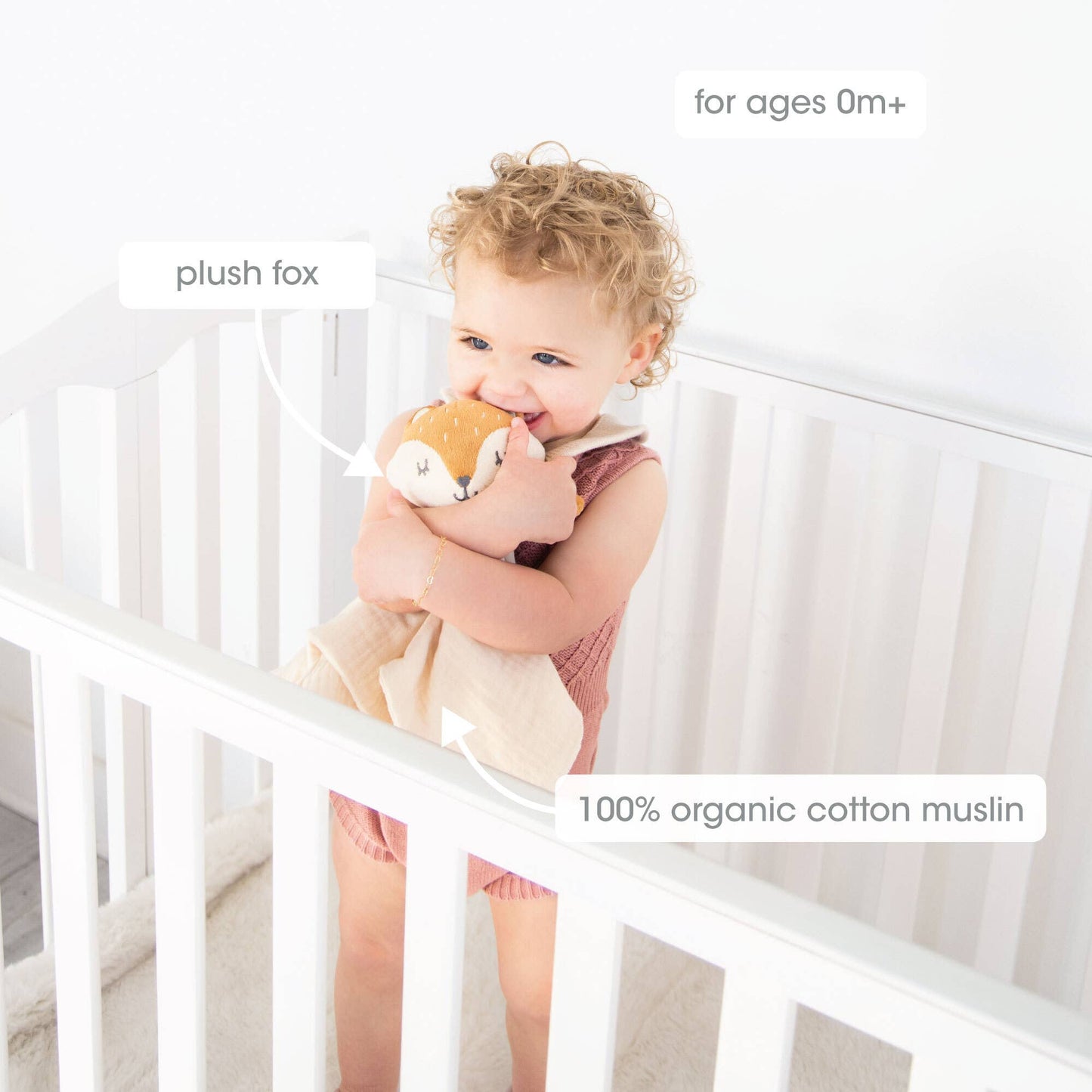Fox Snuggle Blanket, Organic Cotton Muslin