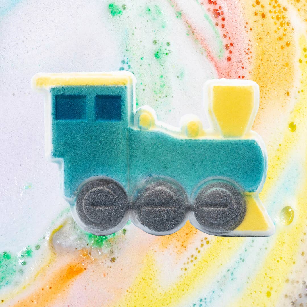 Bath Bomb | Hand Painted | Color Burst | Train Engine