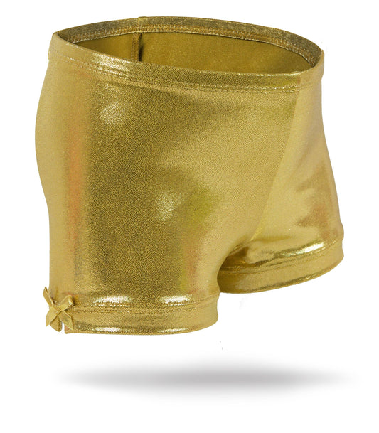 Girls Spandex Shorts-Gold