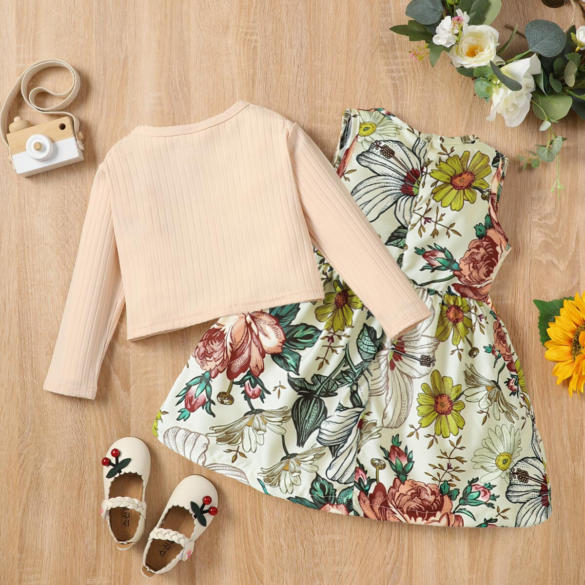 Floral Dress & Cardi Set