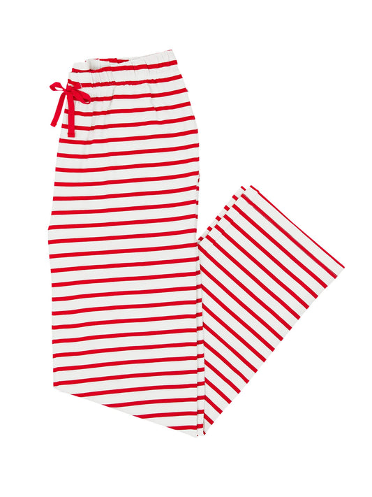 Adult Red & White Stripe Pajama Pants