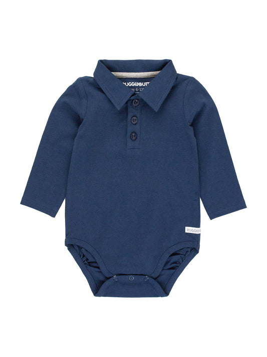 Baby Boys Dark Navy Knit Polo Bodysuit