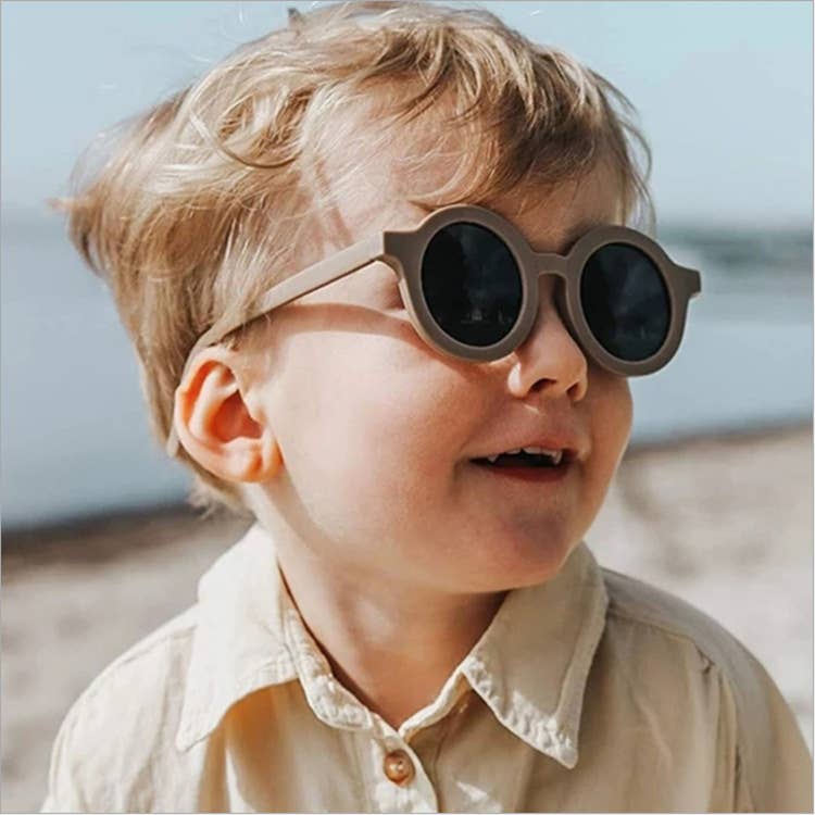 Kids Round Sunnies-Taupe