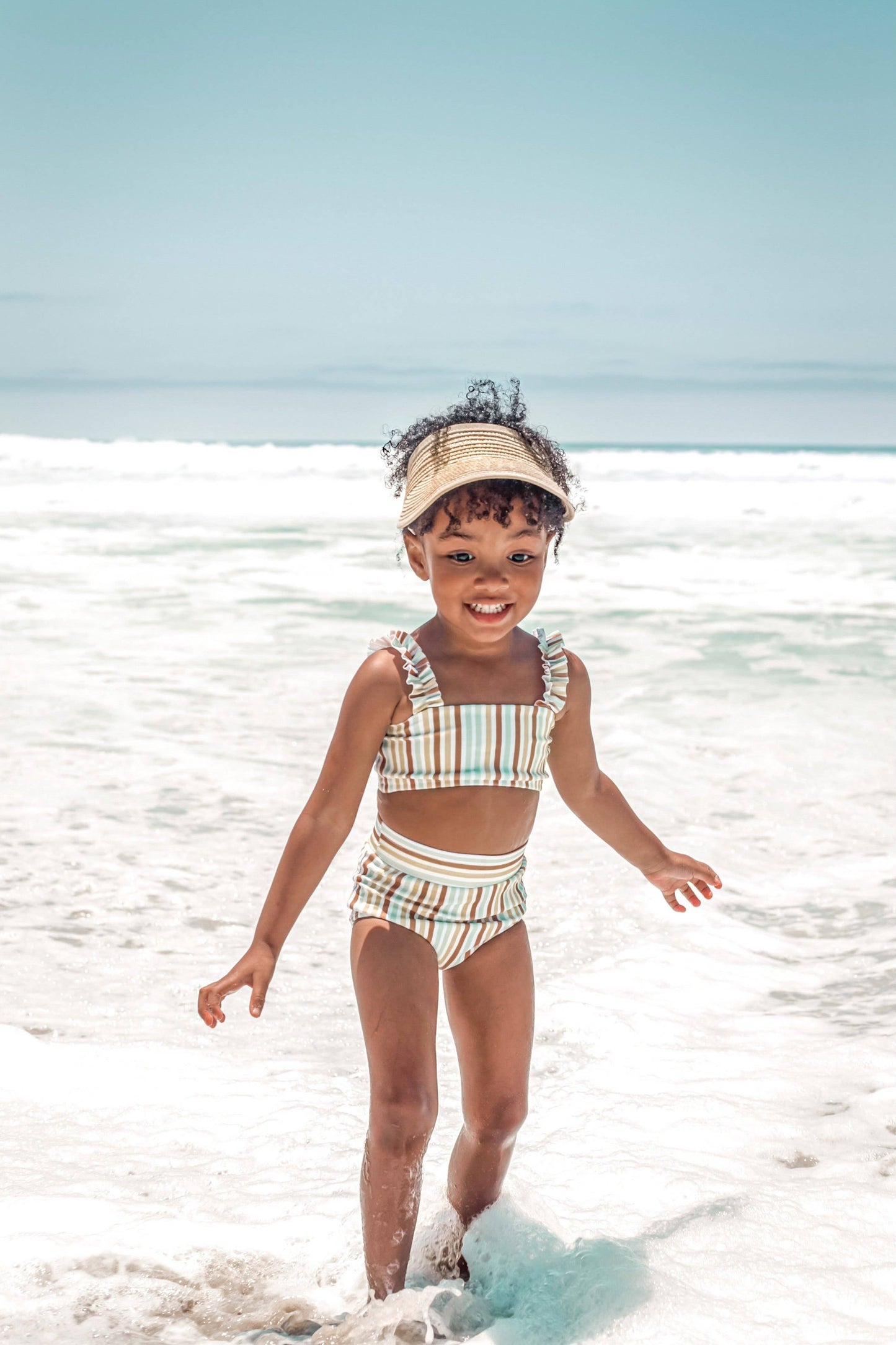 Strap Bandeau Bikini Set - Summer Stripes