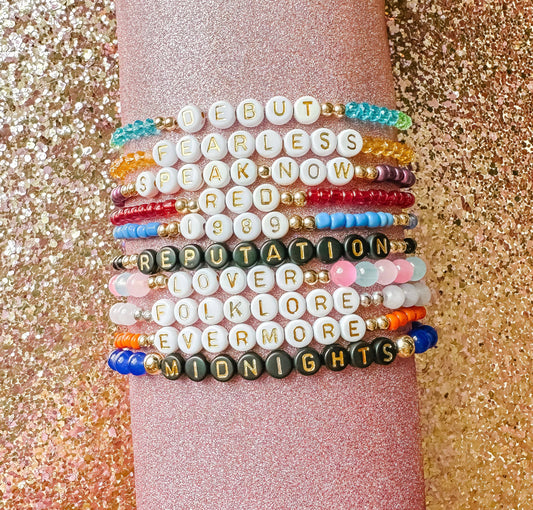 Beaded Album Title Swiftie Bracelets