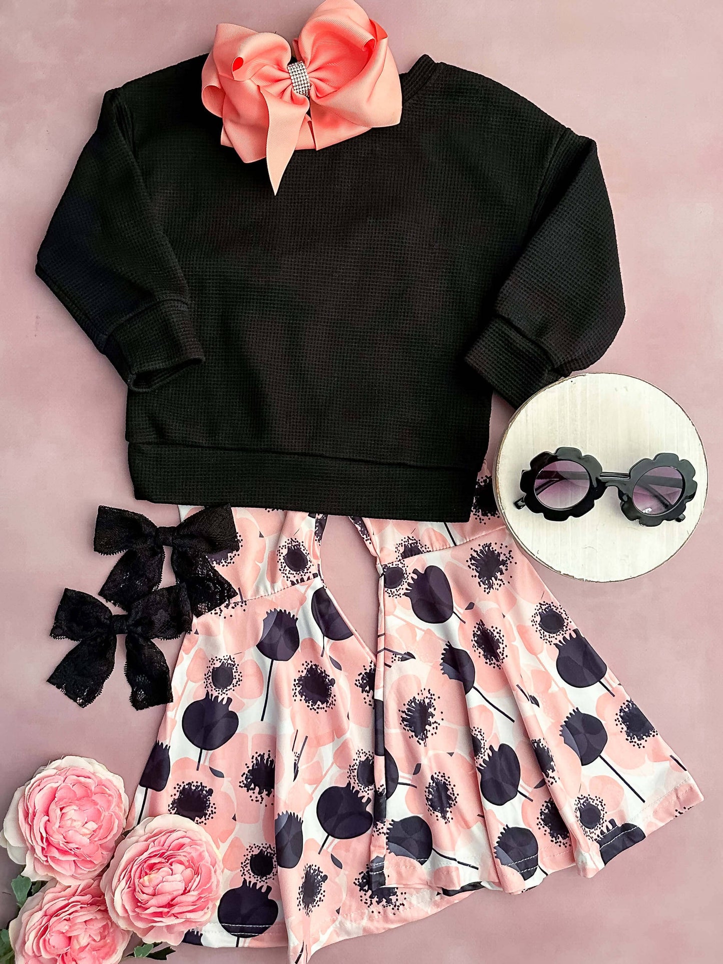 Pink & Black Poppy Pants Set WAS $35.00 NOW  $15.00