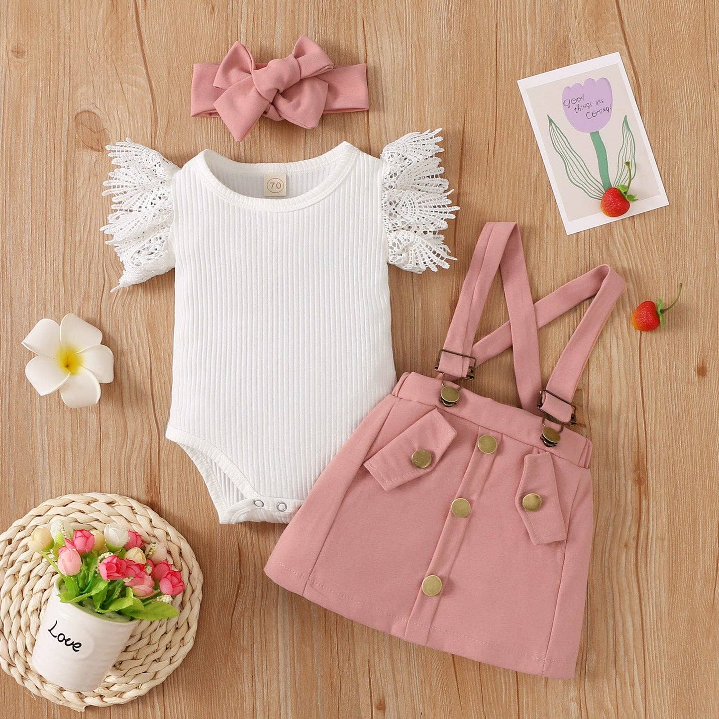 Lace Romper Set-3 pc