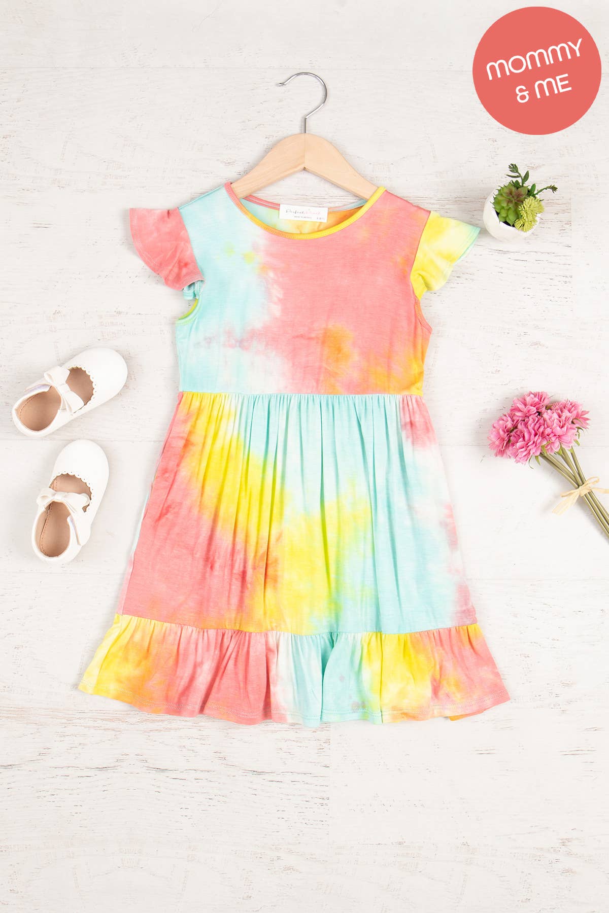 Cap Sleeve Tie-Dye Dress