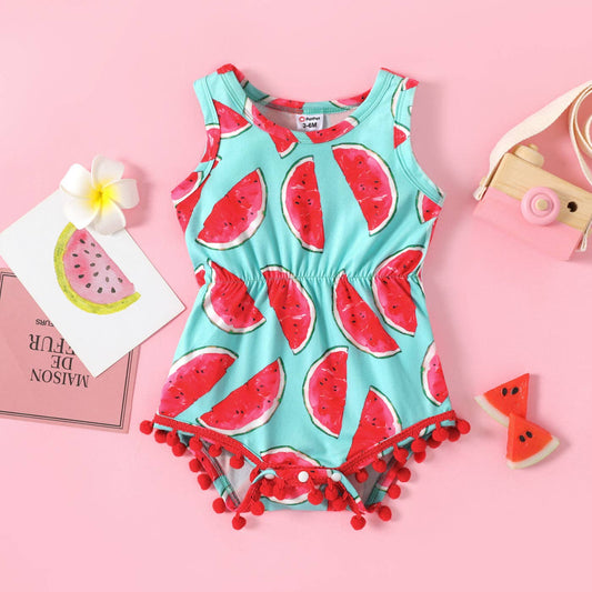 Watermelon Pom Romper